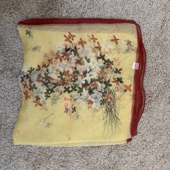 Brand New Floral Silk Square Scarf - Picture 2 of 2